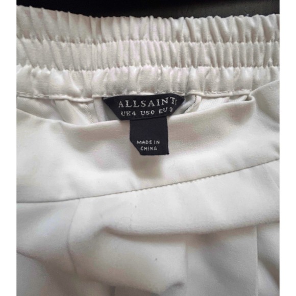 All Saints Aleida Lightweight White Pleated Trousers Tri Pants Size 0 $169 - Picture 12 of 13